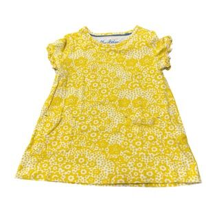 Mini Boden Yellow Floral Pocket Dress Ruffle Sleeves 3–4Y Springcore Mod Floral